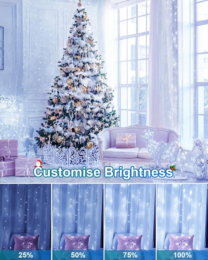 552FT 1400 LED Christmas Lights, Extra Long Outdoor String Lights Waterproof, Timer & Memory, 8 Modes Dimmable Plug in Fairy for Outside Tree Wedding Patry Cool White