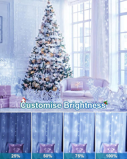 Cool White Christmas Lights Outdoor Total 710FT 1800 LED, 2 Packs 900 LED String Waterproof, Timer & Memory, 8 Modes Dimmable Plug in Fairy for Outside Tree Holiday Party Wedding Decor