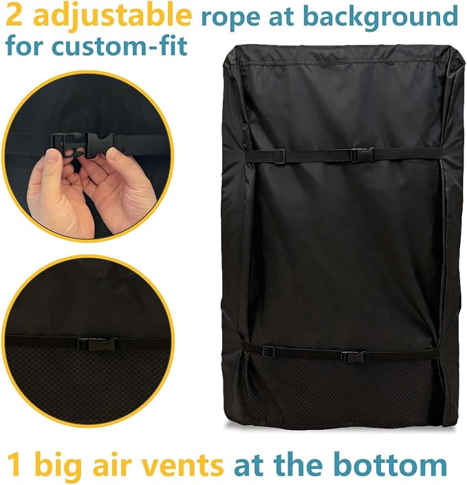Bitubi Beverage Refrigerator Cooler Cover,Outdoor Fridge Cover – Waterproof, Dustproof, Sun-Proof, 21" W x 22" D x 31" H. Suitable for most Beer or Wine Mini Fridge/Drink Fridge (Black)