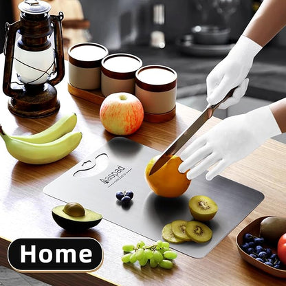 Pure Titanium Cutting Board Non-Toxic for Kitchen Washable Portable Lightweight Metal Chopping Board Dishwasher Safty Suit for Home Cooking and Outside Camping