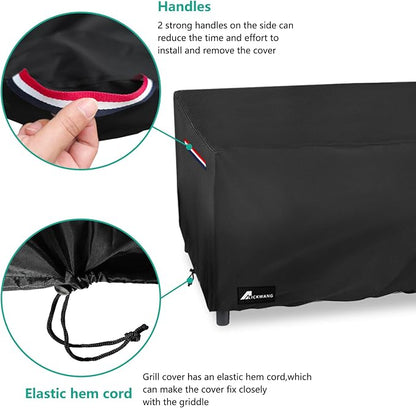 Waterproof Grill Cover for Blackstone 1860/2225 On The Go Range Top Combo Griddle, Heavy-Duty Durable Outdoor Flat Top BBQ Griddle Grill Cover (Cover Only) - Black