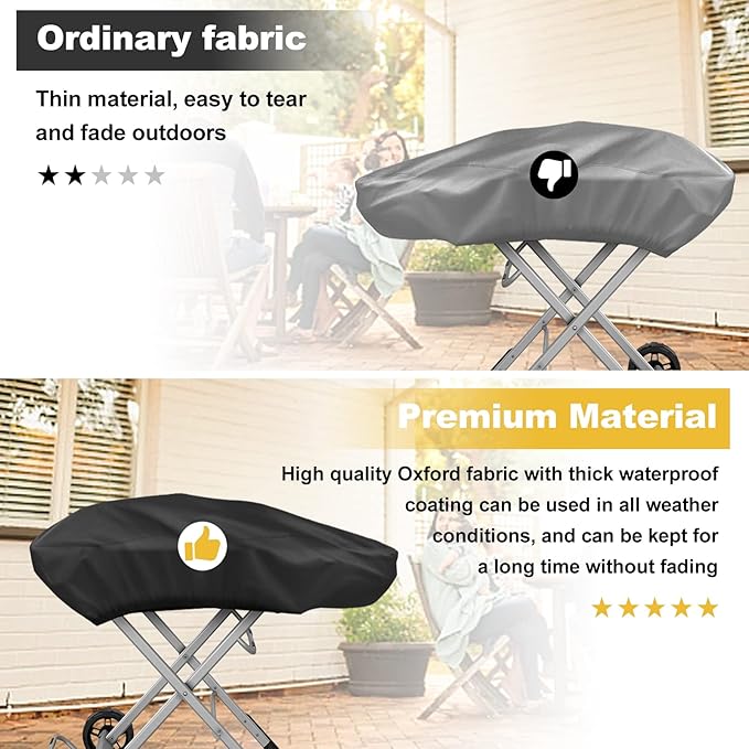 Grill Cover for Weber Traveler Portable Gas Grill 9010001, Outdoor Heavy Duty Waterproof Oxford Fabric Weather Resistant
