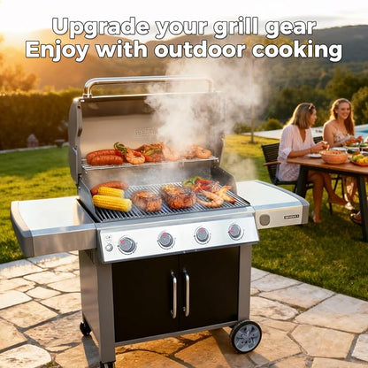 QuliMetal Grill Parts for Weber Genesis II E-410/E-415/E-435, Flavorizer Bars and Heat Deflectors for Weber Genesis II LX E-440 Series Gas Grills, 17" Porcelain Enameled for Weber 66686 66041 66033