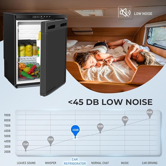 2.3 Cu.Ft Portable Refrigerator with True Freezer -4°F | 12V/24V DC & 110V AC, APP Control, Energy Star Certified, Compact Refrigerator for RV, Camper, Truck, Boat, Apartment