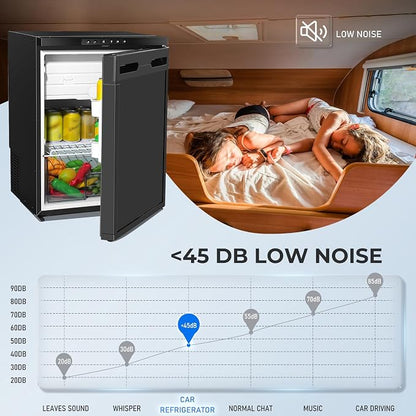 2.3 Cu.Ft Portable Refrigerator with True Freezer -4°F | 12V/24V DC & 110V AC, APP Control, Energy Star Certified, Compact Refrigerator for RV, Camper, Truck, Boat, Apartment
