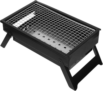 VICASKY Portable Foldable Charcoal Grill Small Bbq Grill with Thickened Pull-out Charcoal Tray Medium Size for 1-3 People Outdoor Camping Picnic Backyard Cooking