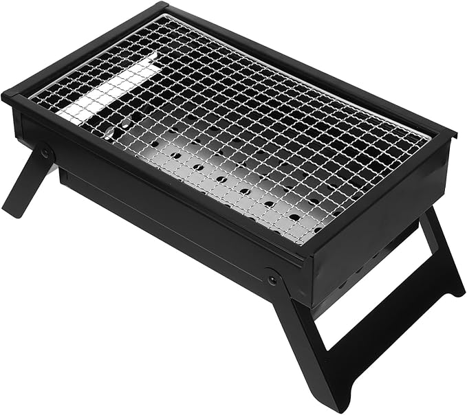 Portable Foldable Charcoal Bbq Grill for Camping and Outdoor Use, Medium Size with Upgraded Pull-out Charcoal Tray, Suitable for 1-3 People, Thickened Portable Barbecue Grill
