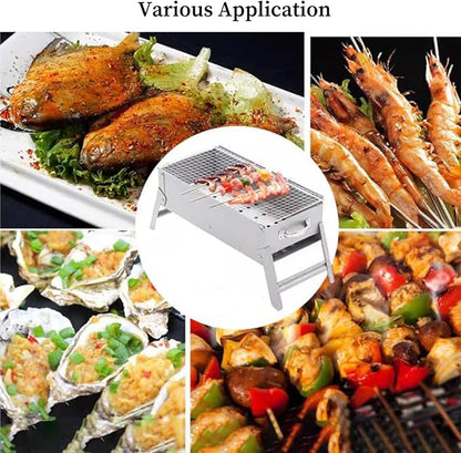Portable Charcoal Small Grill, Portable BBQ Charcoal Grill for Fun, Small Capacitor Plug and Play ARITONI (Color: /Gray, Size: 50cm) (/Gray 30cm)
