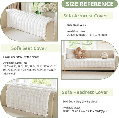 OstepDecor Couch Cover for Dogs, Washable Non Slip Sofa Cover for Pets | Soft Couch Covers for Sofa, Loveseat and Sectional, Furniture Protector Against Pet Hair & Dirt (35.4" x 82.7", Off White)