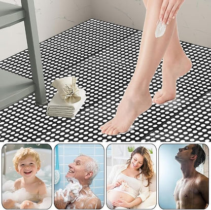 15 Pack Garage Floor Tiles, 12x12 Inch Interlocking Drainage Tiles | Non-Slip Deck Tile for Bathroom, Pool Deck, Gym, Garage, Kitchen & Wet Areas, Easy Splicing Anti-Fatigue Mat ( Black)