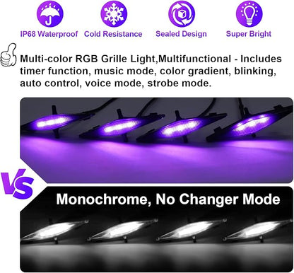 RGB Led Grill Lights for 2014-2019 Toyota 4runner Raptor Light | Trd Pro SR5 Off-Road Limited Grille Grills Light, Raptor Lights for 4Runner TRD Pro 2020 2021 2022 2023 2024