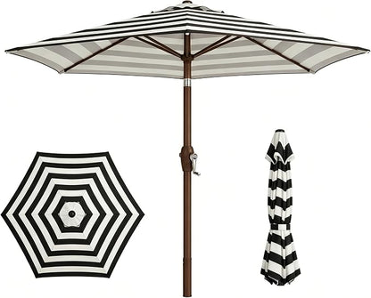 7.5ft Patio Umbrella, Outdoor Table Market Umbrella with Smooth Crank Lift, 6 Windproof Fiberglass Ribs, UPF50+ UV Protection for Deck, Pool, Garden and Backyard