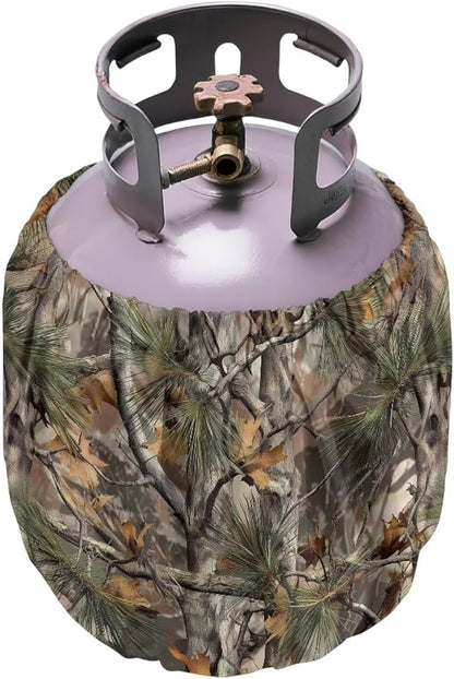 Camo 20lb Propane Tank Covers Hunting Branch Gas Cover Fits Standard 20 lb Tank Cylinder Heavy Duty Outdoor Grill Accessories Gift for Holiday