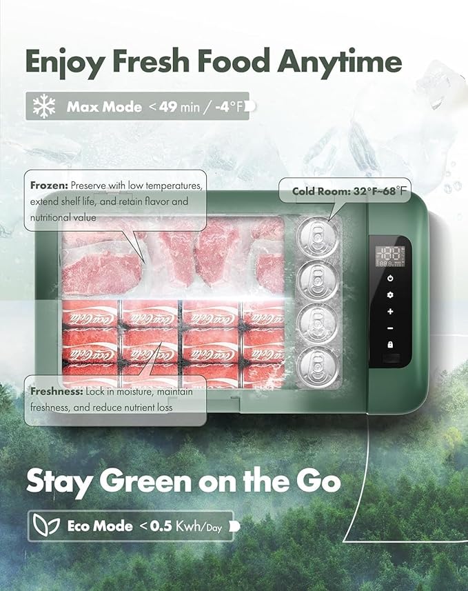 A-Premium 12 Volt Refrigerator 21QT/20.1L Portable Car Fridge Cooler, -4°F~68°F Portable Freezer Fast Cooling with 12/24V DC & 110/240V AC for Home Party Camping RV Roadtrips Truck Outdoor Use