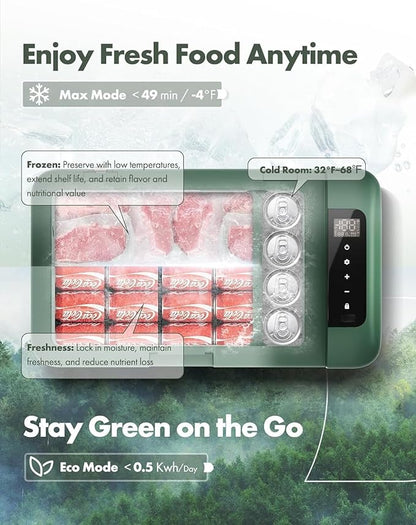 A-Premium 12 Volt Refrigerator 21QT/20.1L Portable Car Fridge Cooler, -4°F~68°F Portable Freezer Fast Cooling with 12/24V DC & 110/240V AC for Home Party Camping RV Roadtrips Truck Outdoor Use