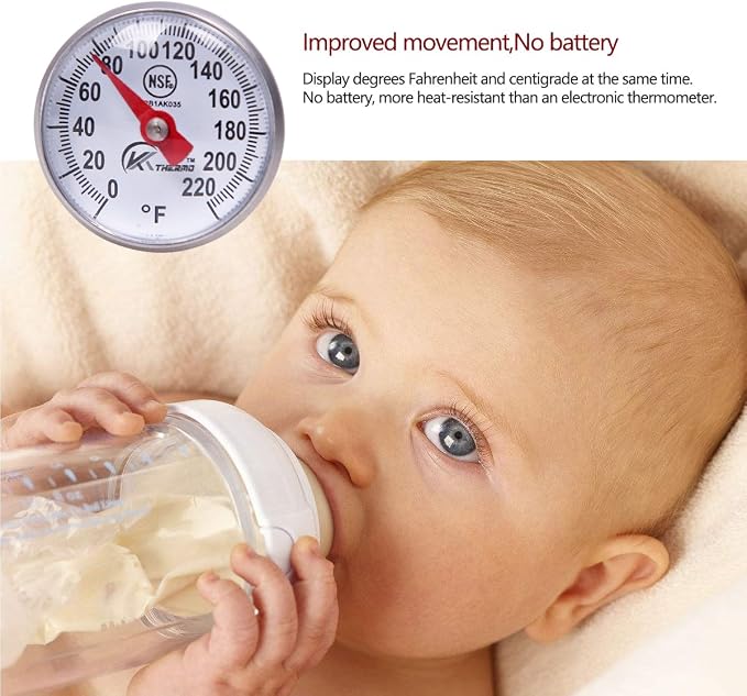 Instant Read 1-Inch Dial Thermometer(4-Pack),Best for The Coffee Drinks,Chocolate Milk Foam