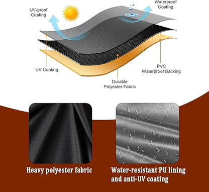 Grill Cover for Royal-Gourme-t CD1824M 24-Inch Charcoal Grill, Outdoor Waterproof Cover for BBQ Smoker Griddle with Side Table, Covers for 24 Inch Charcoal Expert Grills- 42x25x40 in