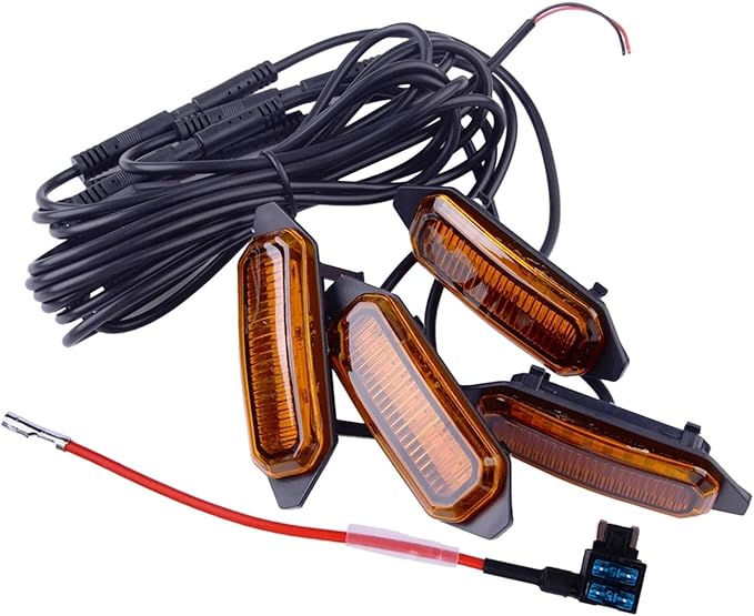 12V Yellow Lens LED Car Front Bumper Grille Grill Light Kit Fit for Toyota for RAV4 2019 2020 2021 2022