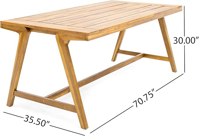 Christopher Knight Home Florian Acacia Wood Outdoor Dining Table, Teak