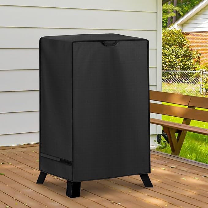 Unicook Electric Smoker Cover for Masterbuilt 40 Inch Smokers, Outdoor Vertical Digital BBQ Cover, Unique Waterproof Vinyl Exterior with Polyester Lining, 28" W x 22" D x 39" H