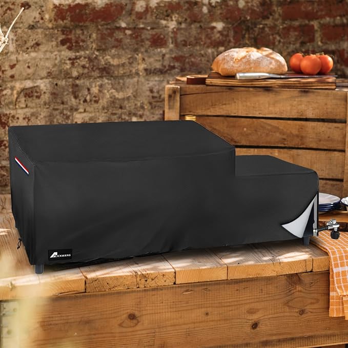 Waterproof Grill Cover for Blackstone 1860/2225 On The Go Range Top Combo Griddle, Heavy-Duty Durable Outdoor Flat Top BBQ Griddle Grill Cover (Cover Only) - Black