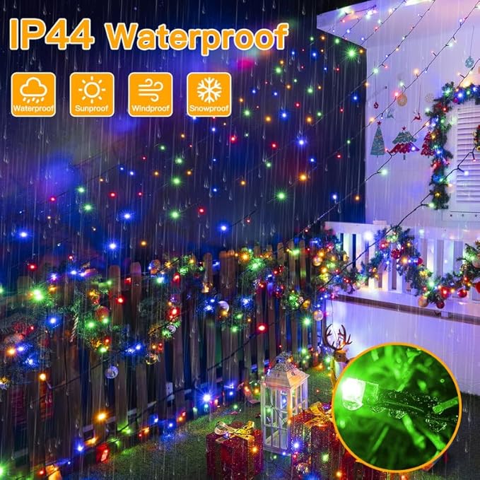 Ollny Christmas Lights, 210FT 640LED Color Changing Christmas Tree Lights with 11 Modes Remote Control, Outdoor Christmas Lights for Outside Indoor Patio Weddings Xmas Decorations (Pack of 2)