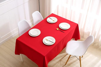 Red Square Tablecloth 54 x 54 Inch 210 GSM Stain&Water Wrinkle Resistant Washable Fabric Table Cloth for Dining Table Buffet Parties Outdoor Picnic Camping Kitchen