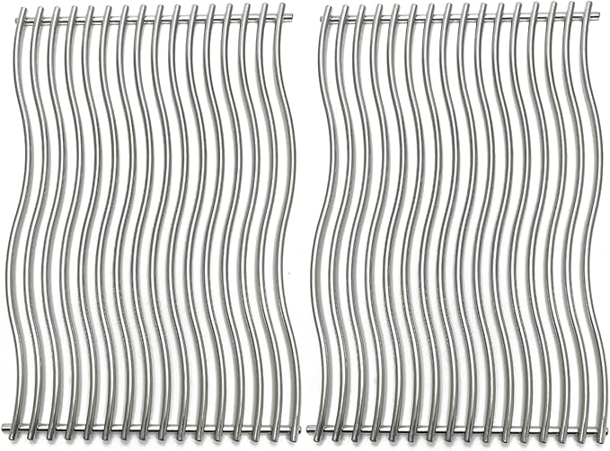 17-3/4" Stainless Steel 2Pack Waved Cooking Grids Grates Replacement Parts for Napoleon Rogue 425 Gas Grill S83013