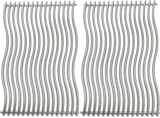 17-3/4" Stainless Steel 2Pack Waved Cooking Grids Grates Replacement Parts for Napoleon Rogue 425 Gas Grill S83013