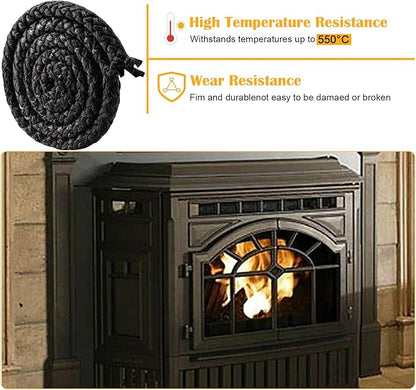 Criditpid Replacement SRV7034-177 Stove Door Gasket Rope for Quadrafire Edge 60, Mt Vernon AE Insert, Mt Vernon E2i, Trekker Insert Pellet Stoves Parts, 1'' x 68'' Fiberglass Seal Rope Gasket