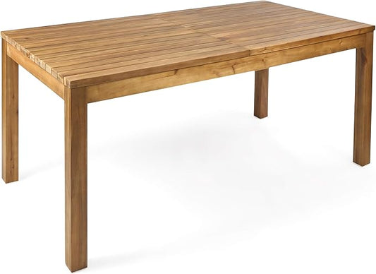 Christopher Knight Home Wilson Outdoor Expandable Acacia Wood Dining Table , Teak Finish