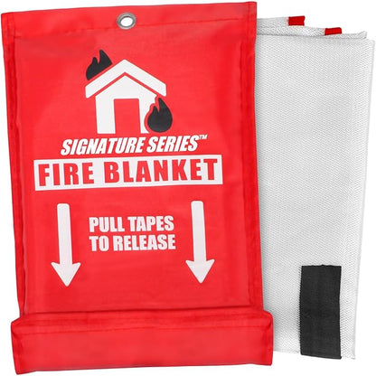 Signature Series Fire Blanket, Flame Suppression Fiberglass Blanket for Home & Kitchen Safety | Ultimate Fire Protection Blankets That Never Expire