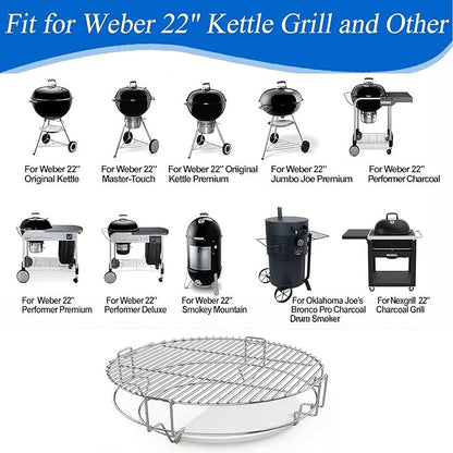 S24 (1-Pack) Cooking Grate System Grilling Accessory for Weber 22" Kettle Grill and Other Similar Size Kettle Grills