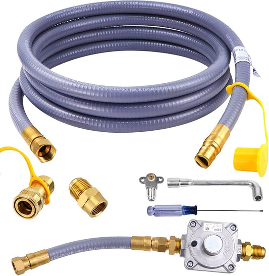 97352 98523 Natural Gas Conversion Kit Compatible with Monument Grills Model 41847NG 77352NG & Denali 605,Convert Your Grill from Propane to Natural Gas,10 Ft 1/2" ID Natural Gas Hose