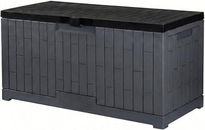 YITAHOME 120 Gallon Large Deck Box, Resin Outdoor Storage Box for Outdoor Pillows, Garden Tools and Pool Supplies, Waterproof, Lockable, Dark Gray