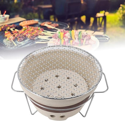 Clay Charcoal Grill Chinese BBQ Grill, Clay Grilling Tea Making Stove Indoor Grill Stove Camping Barbecue Tool Indoor and Outdoor for Home Camping