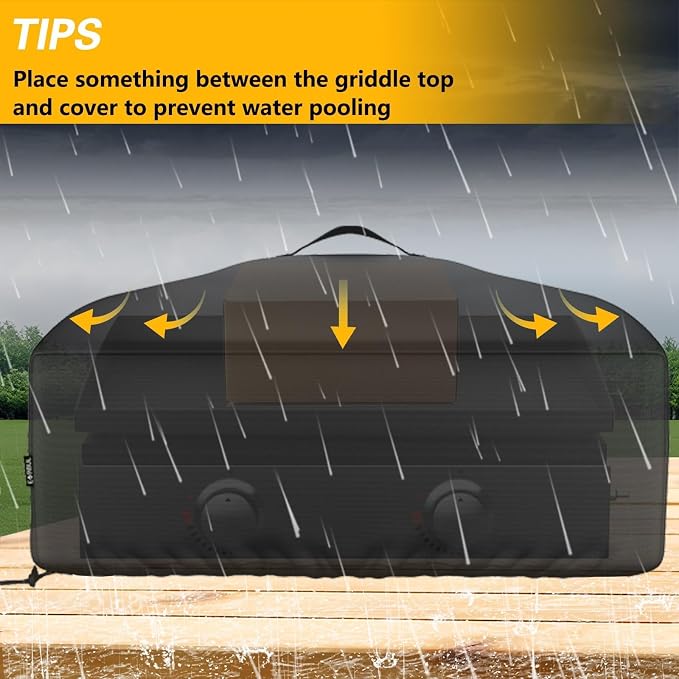 EVRBUL Portable Griddle Cover Fit for Blackstone 22 in and Pit Boss 2 Burner Tabletop Griddle, Tabletop Grill Cover Fit for Royal Gourmet and GasOne 3 Burners Flat Top Gas Grill, 27"L x 23"W x 12"H