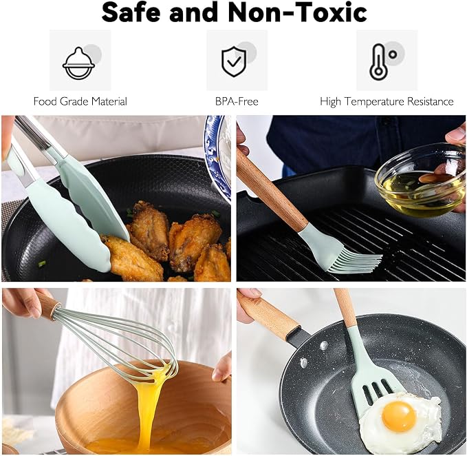 Camping Cooking Utensils Set, Silicone Cookware for Travel BBQ