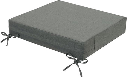 Magpie Fabrics Indoor Outdoor Cushion Cover Replacement 2 Pack, NO Insert! Water Repellent Slipcover with Ties Decor for Patio Garden Chair Sofa Bench Wicker(Dark Grey, 24x22x4 Inch)