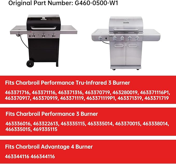Hongso 17 Inch Porcelain-Enameled Emitters Plates for Charbroil G460-0500-W1 Performance Tru-Infrared 3 Burner 463371116 463371719 463370719 463371316 463371319 463280019 463370919 Models