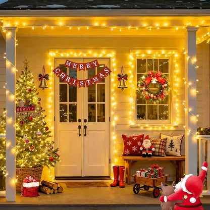 JMEXSUSS Outdoor String Lights Indoor for Bedroom, Classroom Lights Plug in | 200 LED 66 Ft Twinkle Christmas Tree Lights for Wedding Room Wall Yard Patio Classroom Decor, Connectable, Warm White