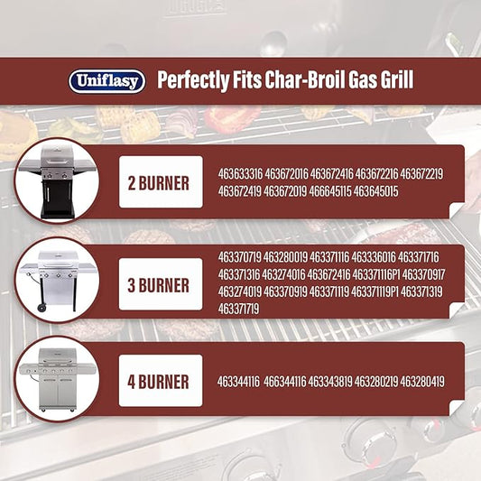 Uniflasy Grill Replacements for Charbroil Performance 2-Burner 463645015 463633316 463672016 463370719 463336016 463672216 463672419 463672019 Heat Plate Shield Grill Burner Igniter Crossover Tube
