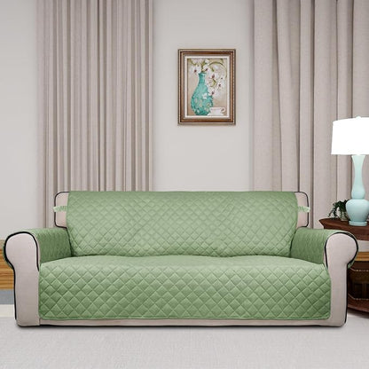 PureFit Reversible Quilted Sofa Cover Dog Couch Covers for Sofa, 66 in | Sage Green/Ivory, Water Resistant Couch Protector, Washable Pet Couch Cover with Non Slip and Elastic Straps For Kids