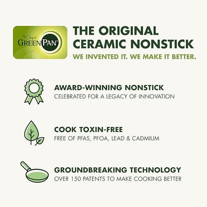 GreenPan 18" x 11" Double Burner Griddle Pan, Hard Anodized Healthy Ceramic Nonstick PFAS-Free, Stainless Steel Handles, Stovetop Cooking, Dishwasher Safe, Oven & Broiler Safe Cookware, Taupe