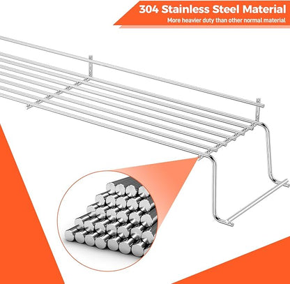 QuliMetal 304 Stainless Steel Warming Rack for Weber Genesis 300 Series(2007-2016), Genesis E310, E320, E330, S310, S320, S330, Replacement for Weber 65054, 81323, 62749