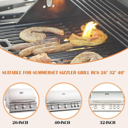 Grill Burner Tube Grill Replacement Kit for Summerset Sizzler Grill RCS 26" 32" 40",RCS JC26A RJC40A RJC32AL RJC40AL for Summerset Sizzler Grill 4 Burner Gas Grill Replacement Parts