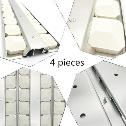 032370 Ceramic Briquette Tray 4 Heat Plates, Burner Cover with briquettes Replacement for Viking VGBQ33603RESS, VGBQ53024, VGBQ53624, VGBQ54224 Gas Grill 18" X 5-1/2"