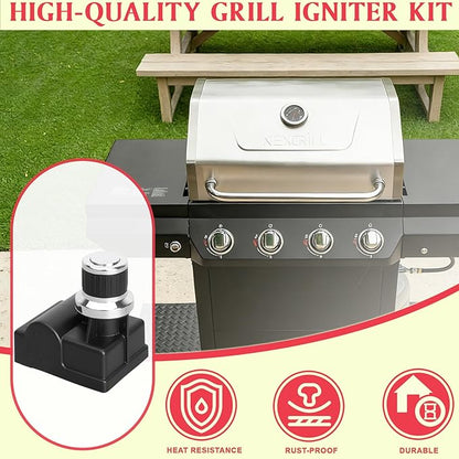 Grill Igniter Kit for Nexgrill 720-0830H 720-0830D Replacement Igniter 4 Burner, 4 Outlets Tact Push Button Grill Ignitor for Nexgrill 730-0958A, 720-0864, 3 & 2 Burner Grill Replacement Igniters