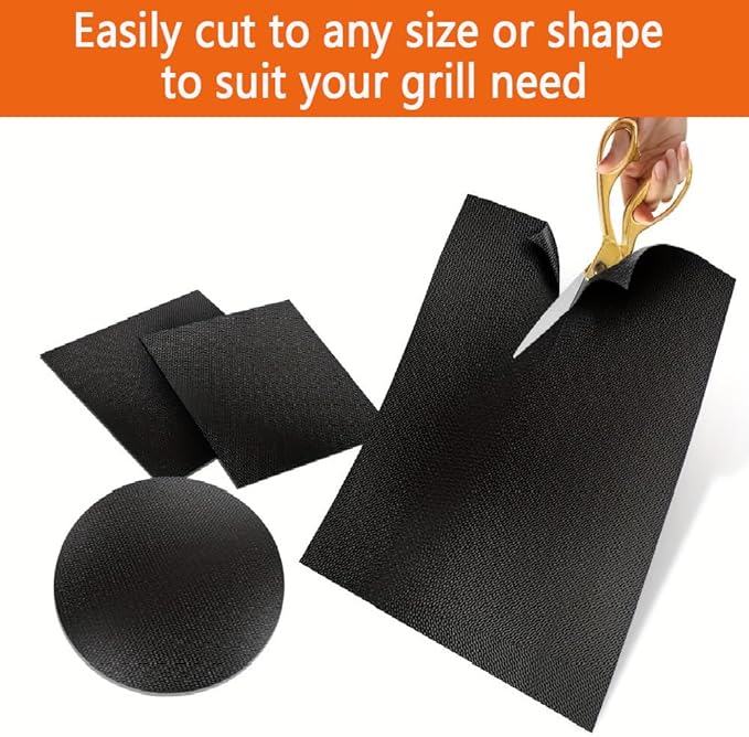 Grill Mats for Outdoor Grill, Set of 5 Reusable Gril Mat for Outdoor Barbecue with Basting Brushes and 12inch Grill Tongs, Oven Liners for Bottom of Oven 100% Non-Stick 15.75 x 13 Inch