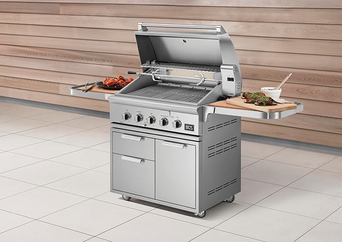 DCS Series 7 36-Inch Built-In Propane Gas Grill With Rotisserie - BH1-36R-L